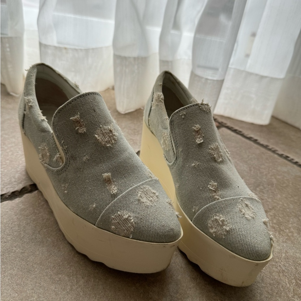 DENIM PLATFORM ESPADRILLES